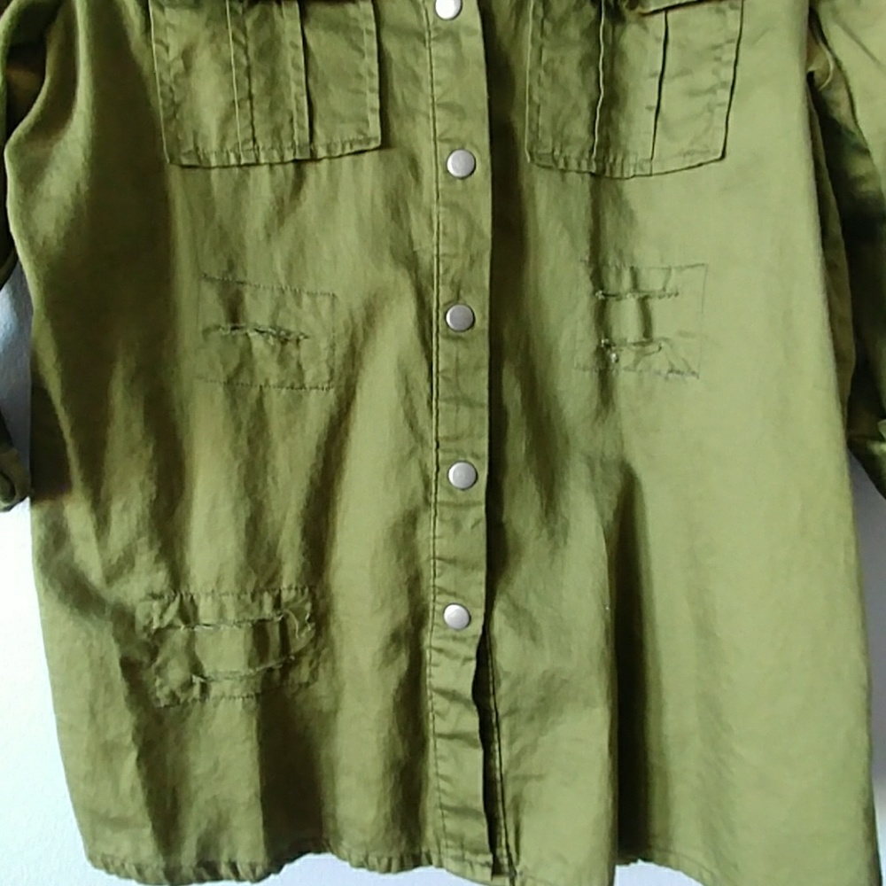 Olive Button Up - Picture 3 of 7